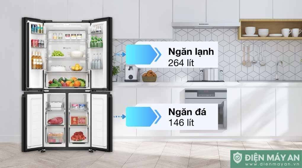 Tủ lạnh Aqua Inverter 410 lít AQR-M466XA(GB)